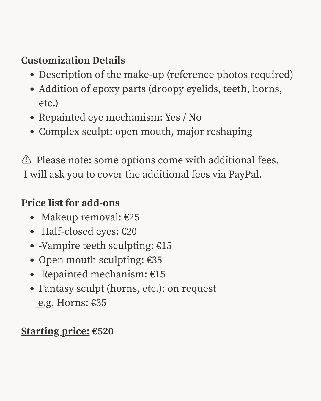 Commission - Private Sale